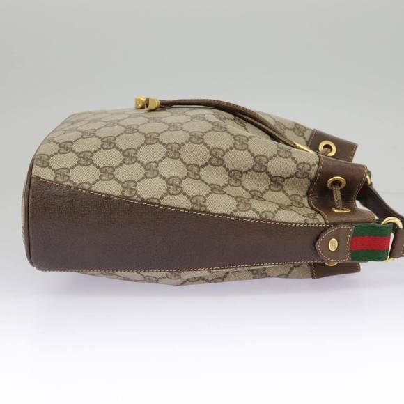 GUCCI GG Supreme Web Sherry Line Shoulder Bag PVC Beige 164 02 034 Auth 98308 - Picture 4 of 16